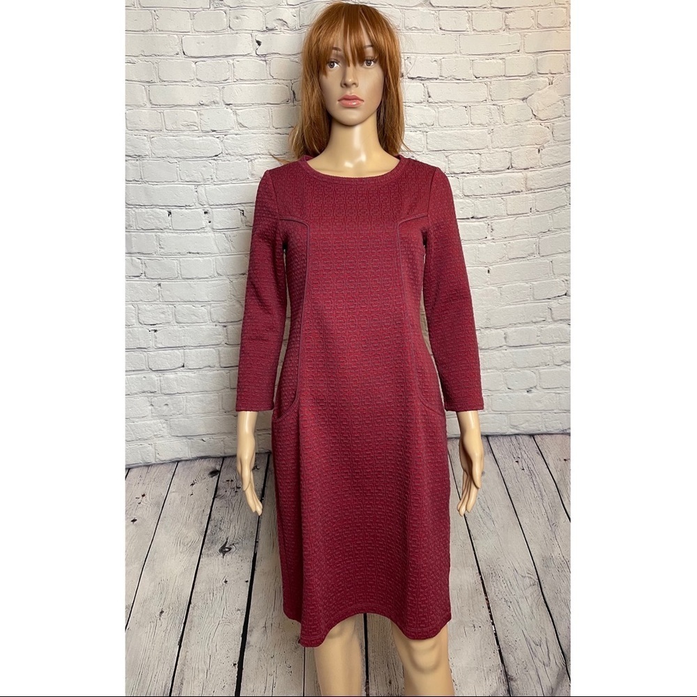 Zilch Amsterdam Stretch 3/4 Sleeve Viscose Stretch Red Dress Size S